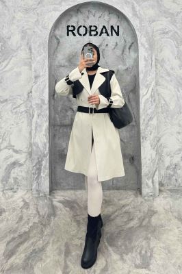 ترنچ کت بلند طرح ژیله سانتانا کرکره ای 