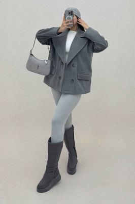 کت فوتر کجراه آستردار 4 دکمه