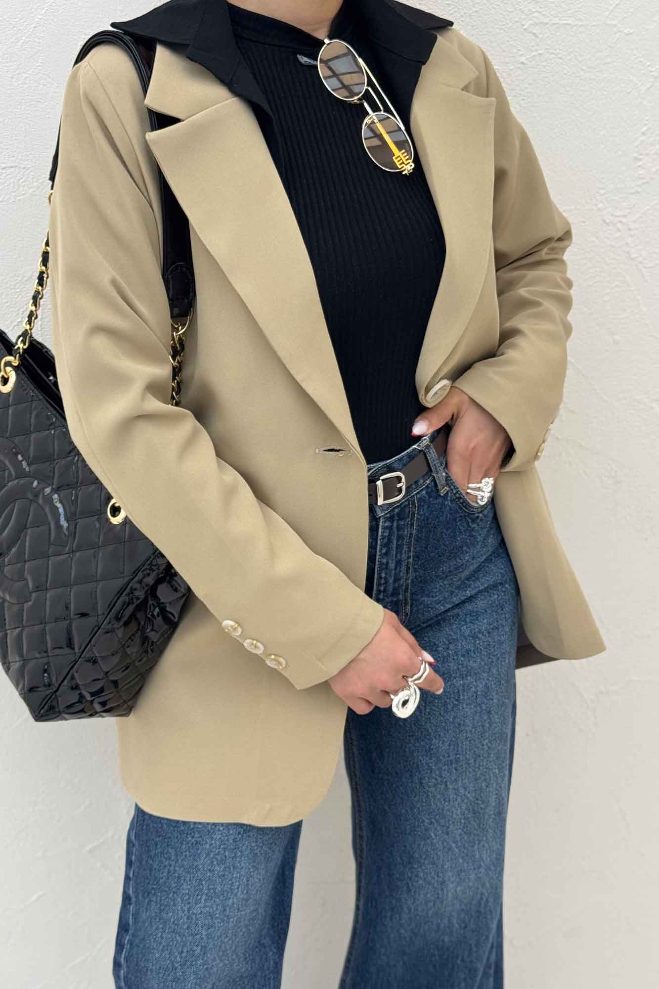 کت مازراتی جیب فیلتو دو دکمه عمودی بلور