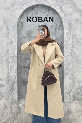 پالتو فوتر کجراه برجسته چهار دکمه پامچال