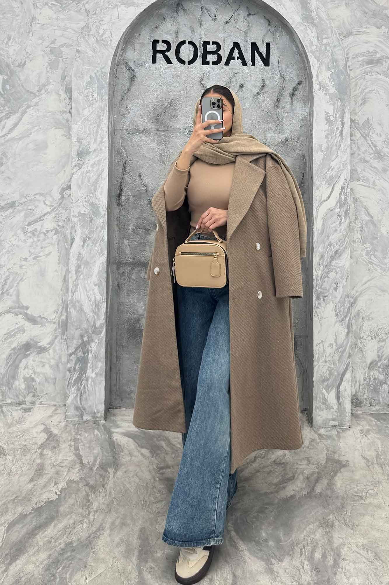 پالتو فوتر کجراه برجسته چهار دکمه پامچال