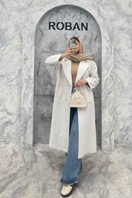 پالتو فوتر کجراه برجسته چهار دکمه پامچال