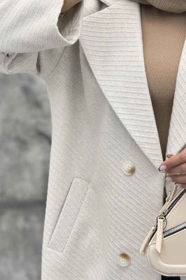 پالتو فوتر کجراه برجسته چهار دکمه پامچال