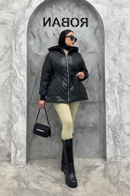 کاپشن امبردی کمرگت نوار چرم