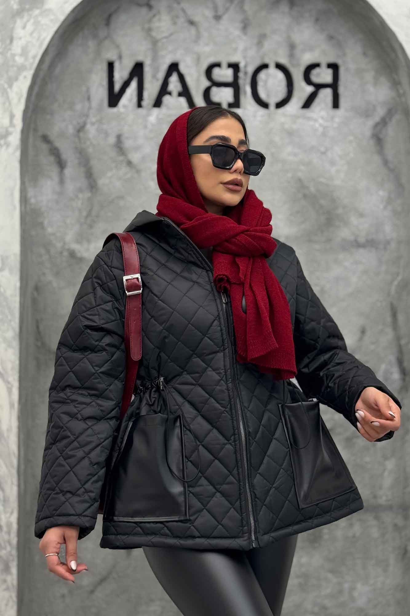 کاپشن امبردی کمرگت خرجکار چرم