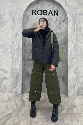 کاپشن لاین ساده کلاهدار