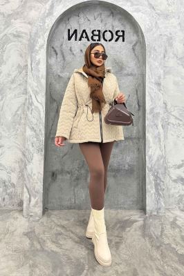 کاپشن سیلکونی کمرگت دار 