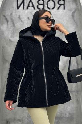 کاپشن سیلکونی کمرگت دار 