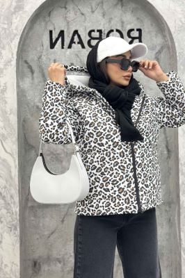 کاپشن کلاهدار لاین طرح دار