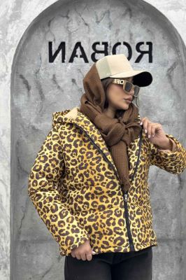 کاپشن کلاهدار لاین طرح دار