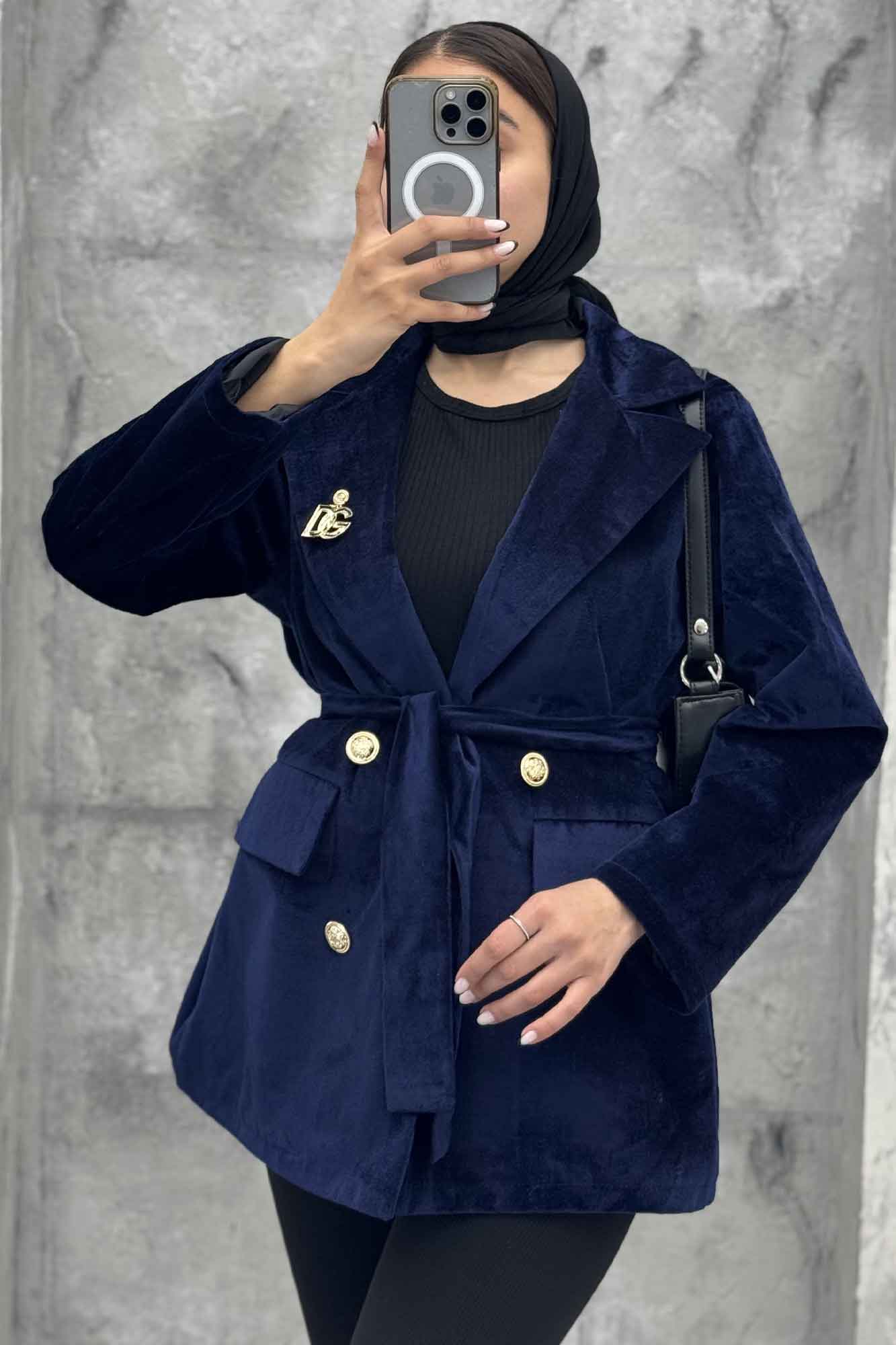 کت یقه انگلیسی مخمل جیر DG