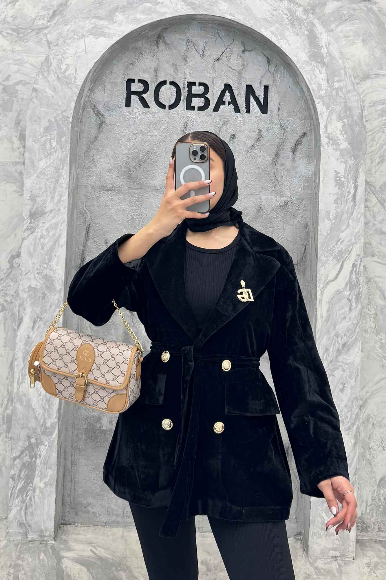 کت یقه انگلیسی مخمل جیر DG