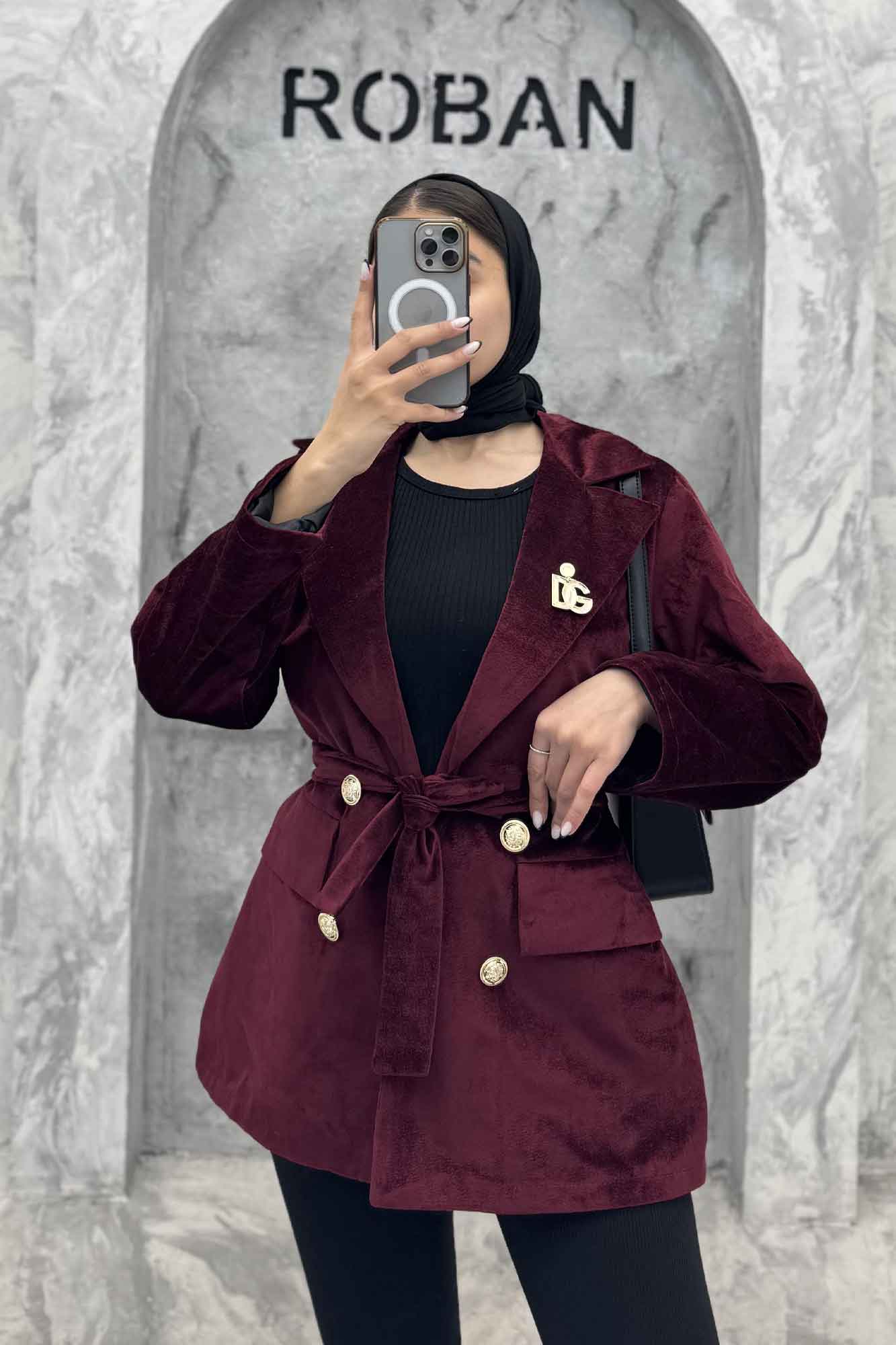 کت یقه انگلیسی مخمل جیر DG