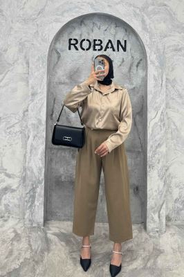 شومیز ساتن تک جیب