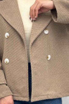 کت فوتر یقه انگلیسی کجراه برجسته شینا