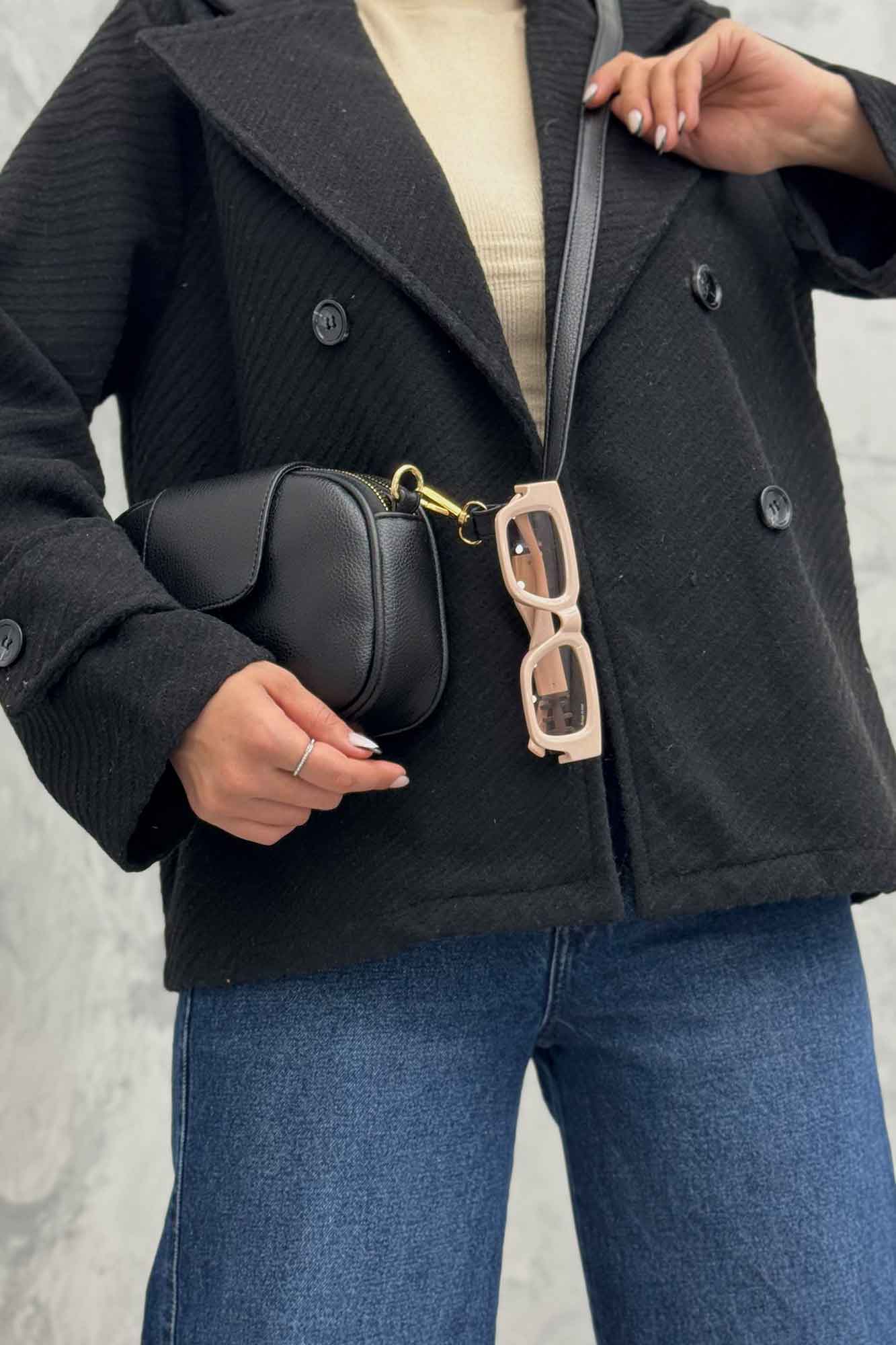 کت فوتر یقه انگلیسی کجراه برجسته شینا