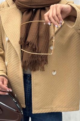 کت فوتر یقه انگلیسی کجراه برجسته شینا