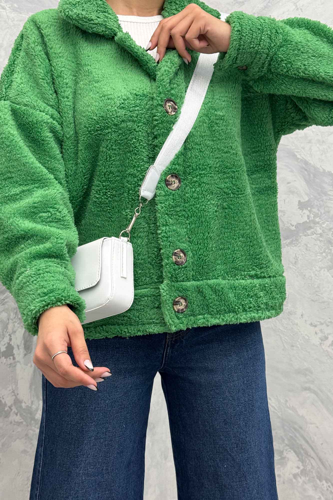 کت کوتاه تدی سر آستین دکمه