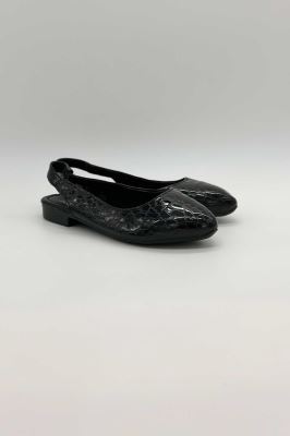 کفش تخت ورنی طرح سنگی