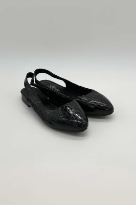 کفش تخت ورنی طرح سنگی