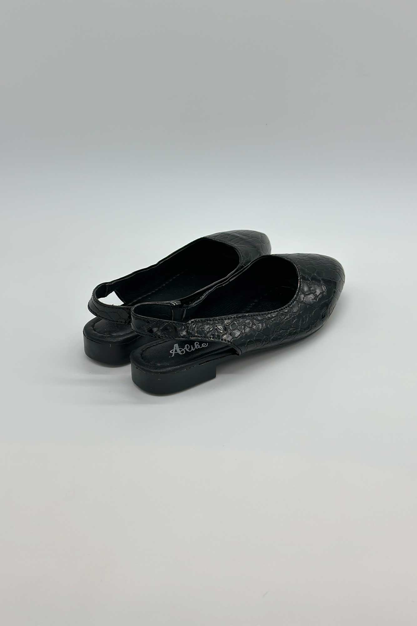 کفش تخت ورنی طرح سنگی