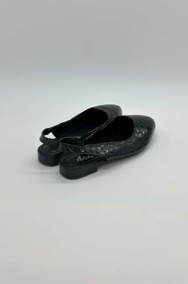 کفش تخت ورنی طرح سنگی