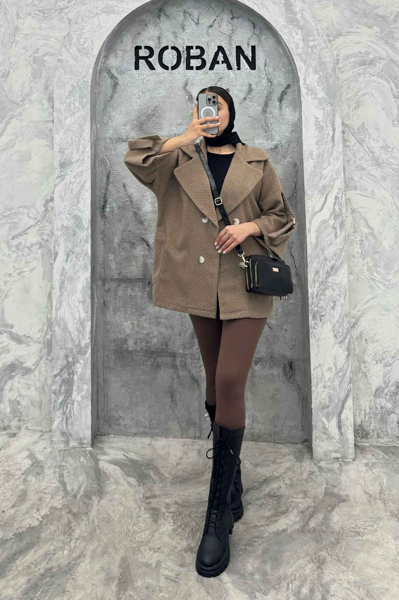 کت فوتر کجراه برجسته آستین سگک 