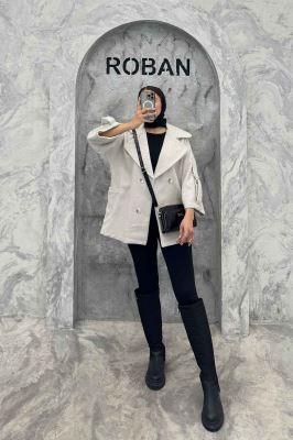 کت فوتر کجراه برجسته آستین سگک 