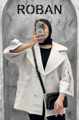 کت فوتر کجراه برجسته آستین سگک 