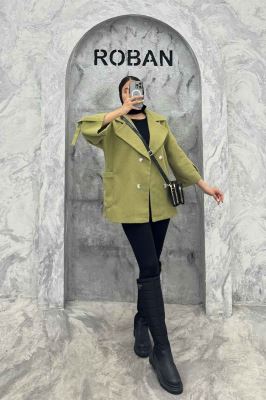 کت فوتر کجراه برجسته آستین سگک 