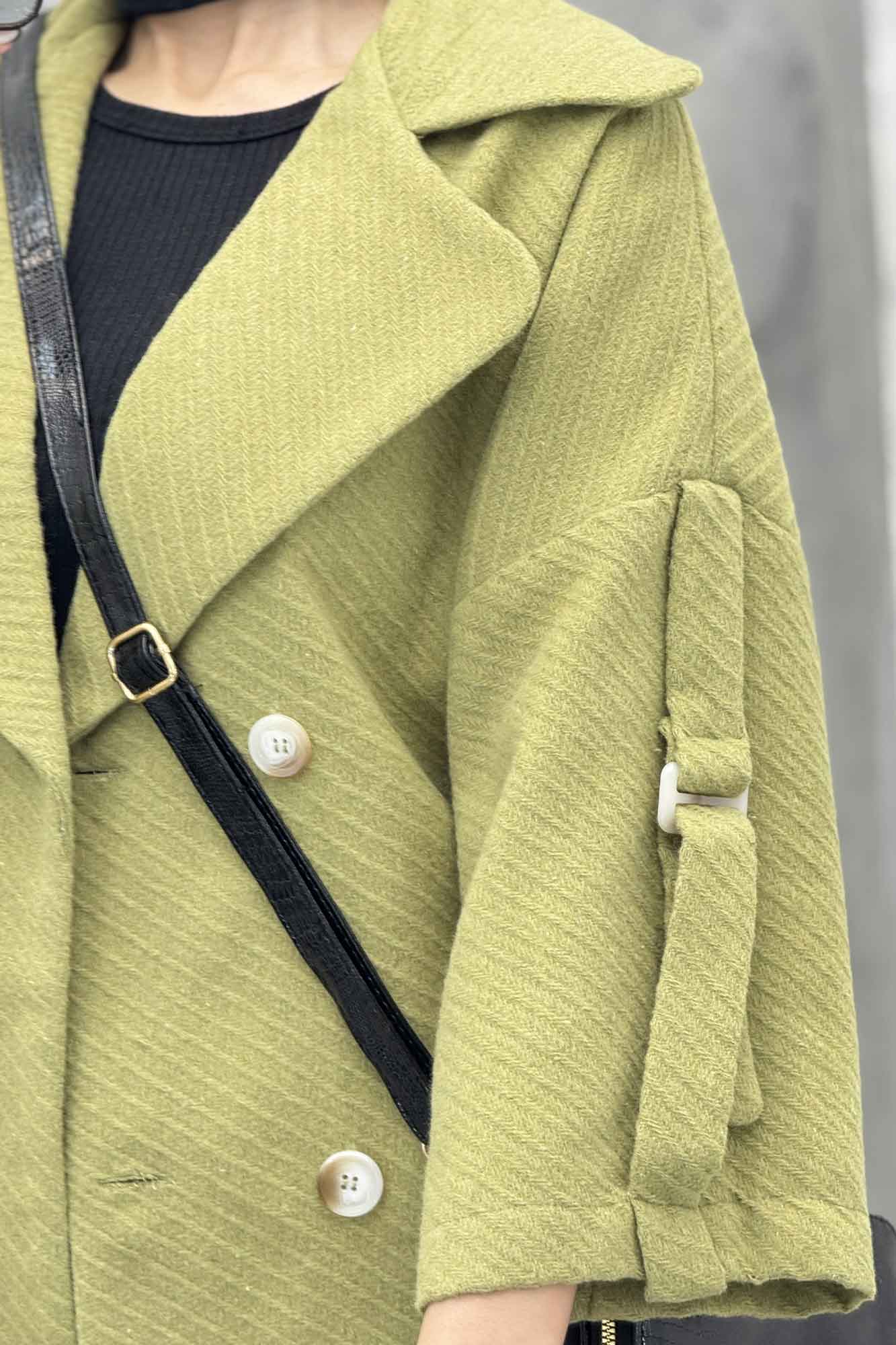 کت فوتر کجراه برجسته آستین سگک 