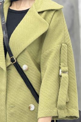 کت فوتر کجراه برجسته آستین سگک 