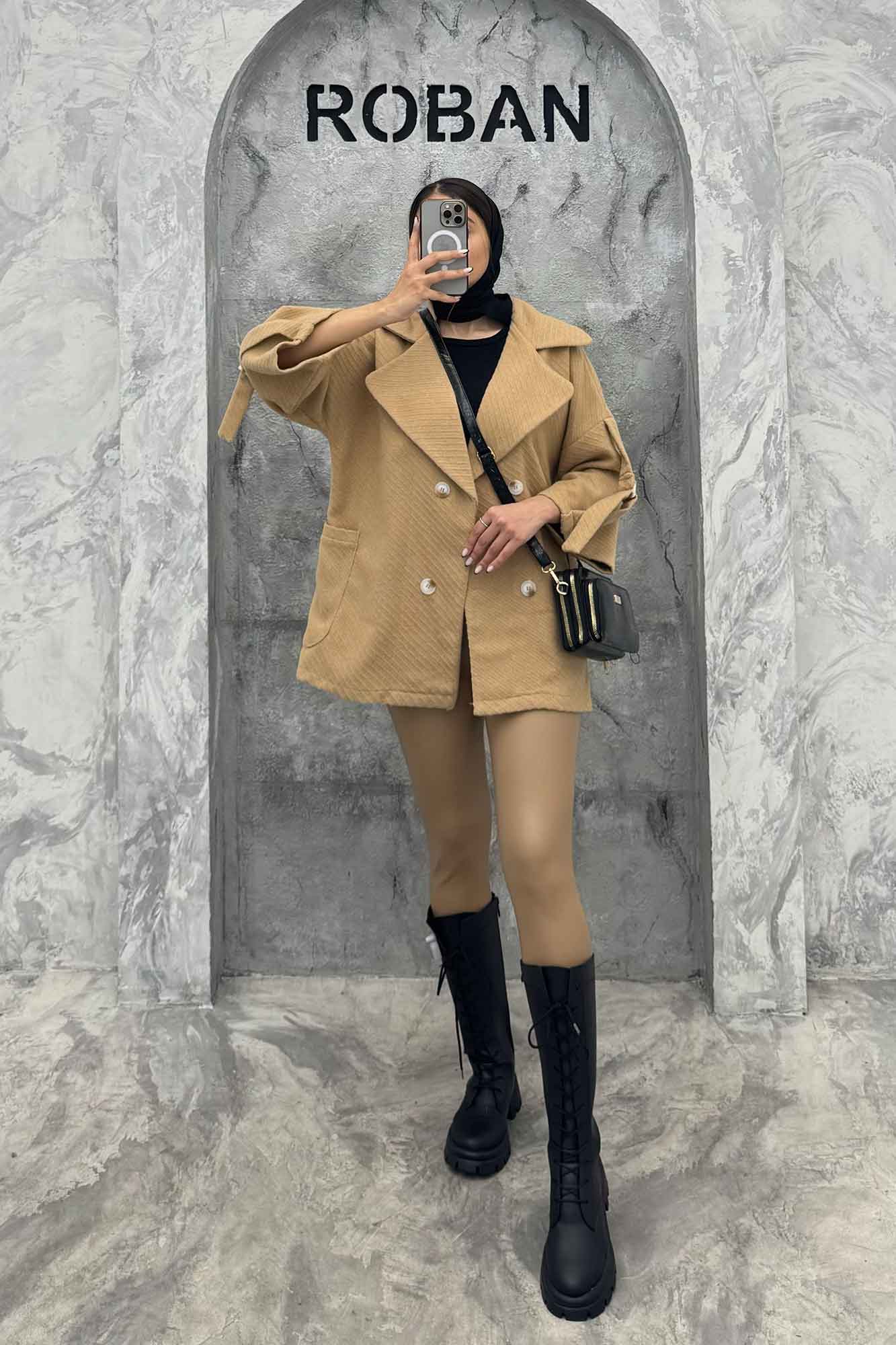 کت فوتر کجراه برجسته آستین سگک 