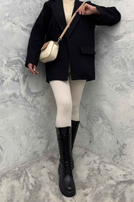 کت فوتر راه راه یقه انگلیسی دو در جیب مارینا