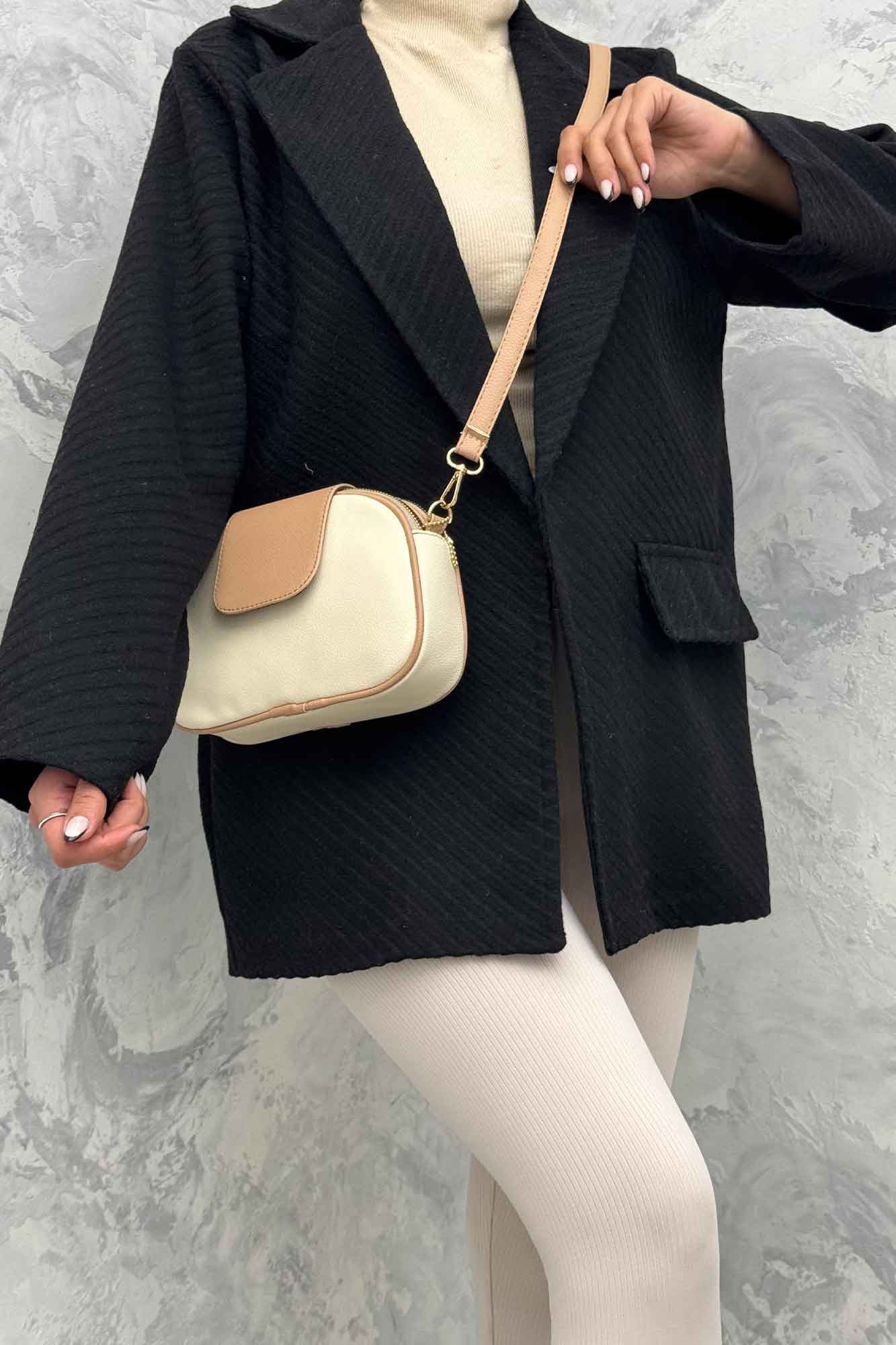 کت فوتر راه راه یقه انگلیسی دو در جیب مارینا