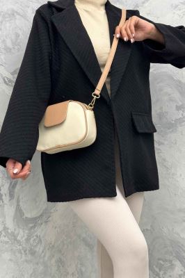 کت فوتر راه راه یقه انگلیسی دو در جیب مارینا