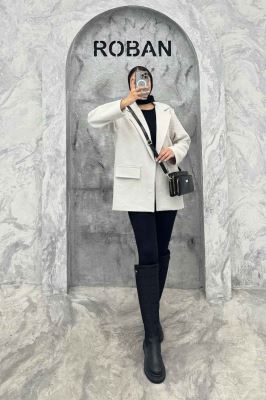 کت فوتر راه راه یقه انگلیسی دو در جیب مارینا