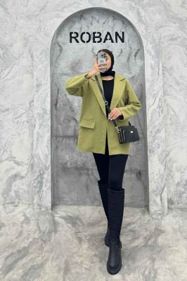 کت فوتر راه راه یقه انگلیسی دو در جیب مارینا