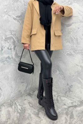 کت فوتر راه راه یقه انگلیسی دو در جیب مارینا