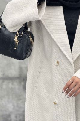 پالتو بلند فوتر راه راه دو جیب خطی آدا