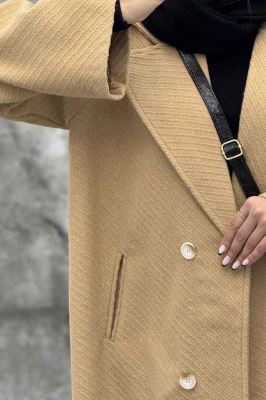 پالتو بلند فوتر راه راه دو جیب خطی آدا