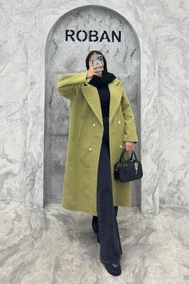 پالتو بلند فوتر راه راه دو جیب خطی آدا