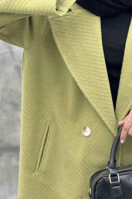 پالتو بلند فوتر راه راه دو جیب خطی آدا