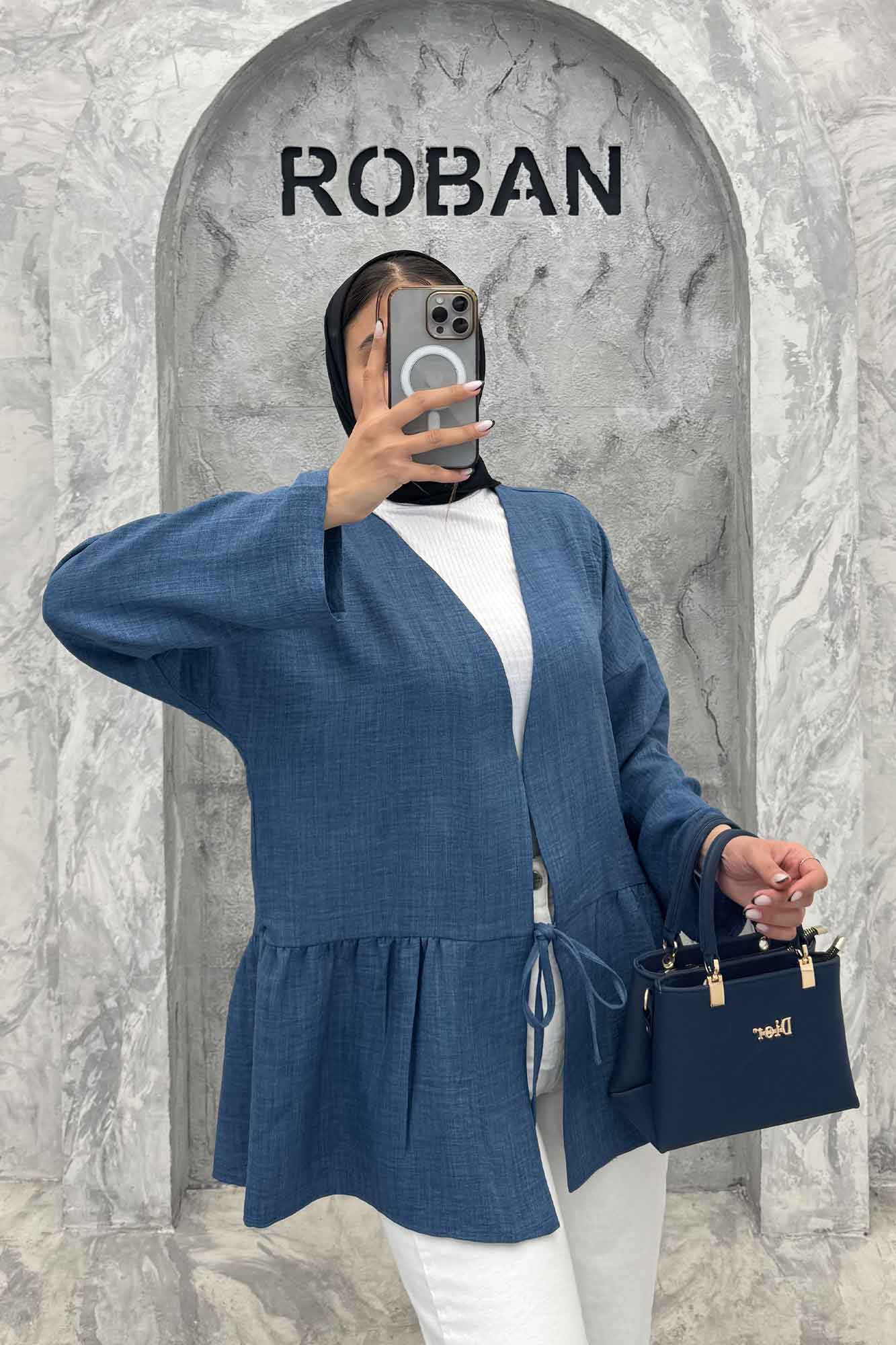 مانتو چین دار تک بند شانتون