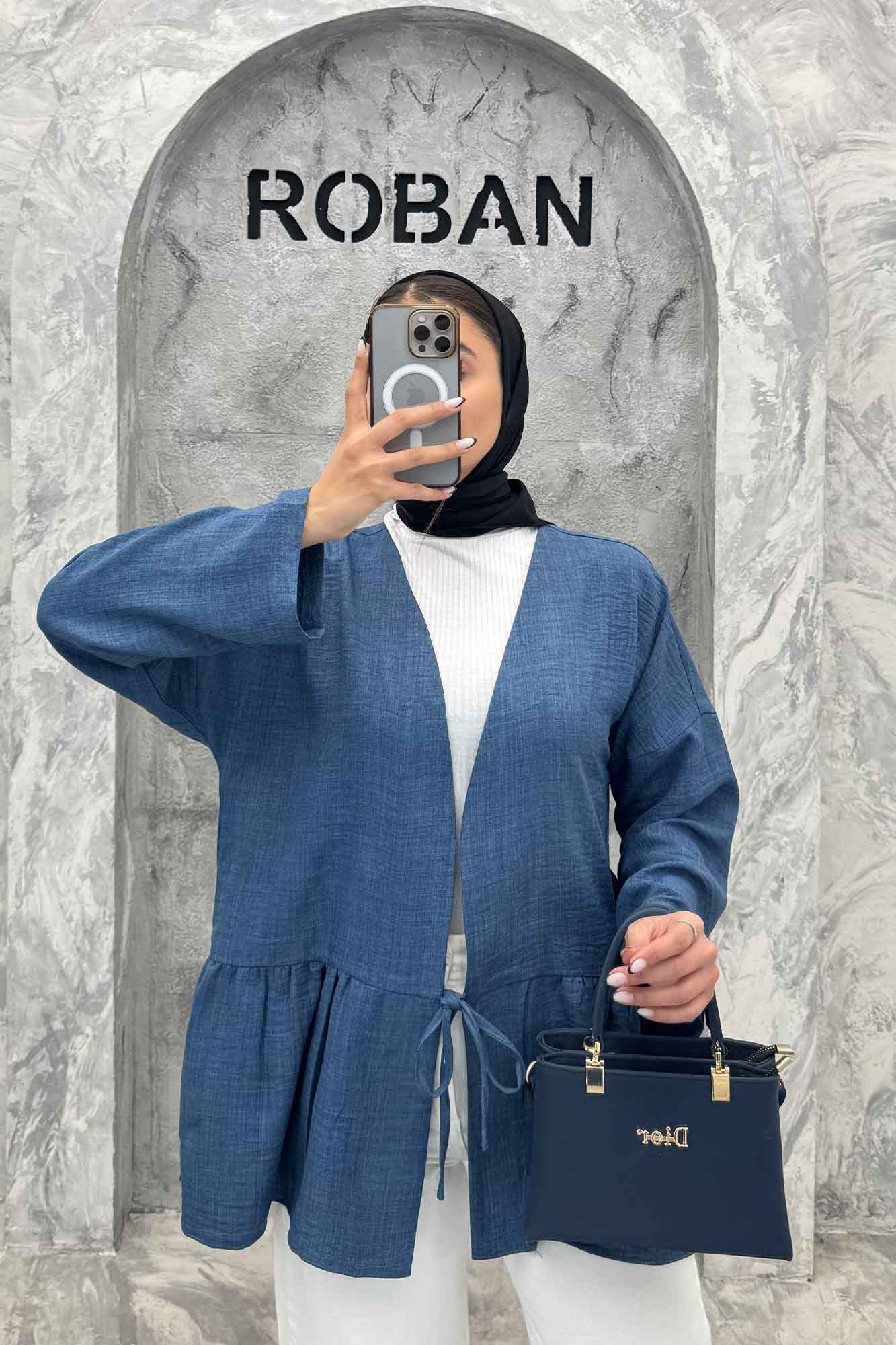 مانتو چین دار تک بند شانتون