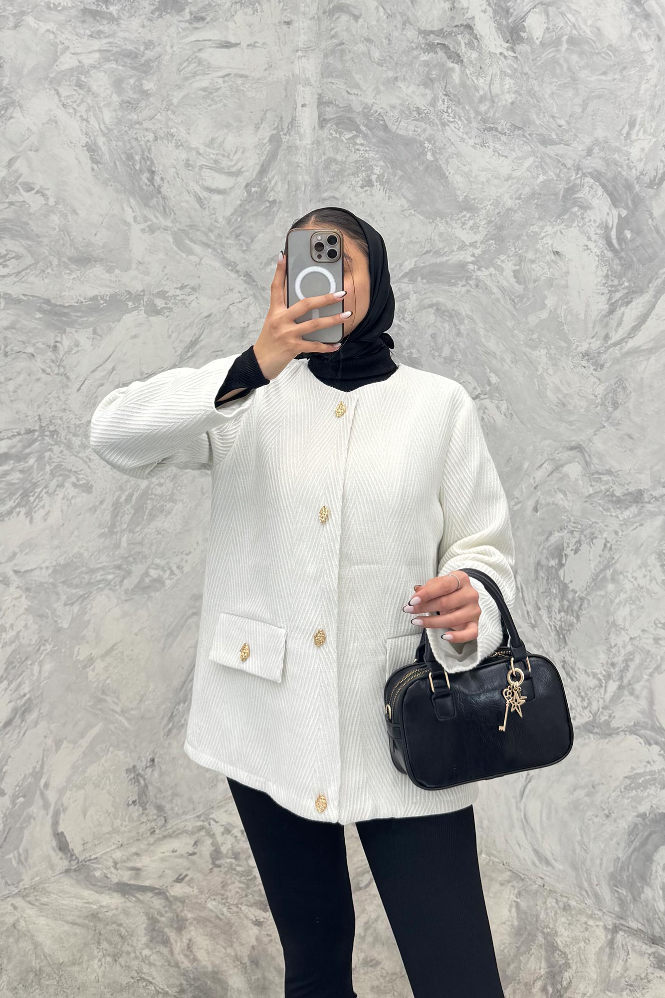 کت فوتر جناقی لمه دار دو جیب نما