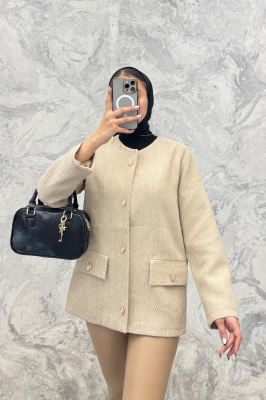 کت فوتر جناقی لمه دار دو جیب نما