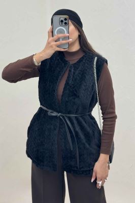 وست پوست کمربند چرم آستردار