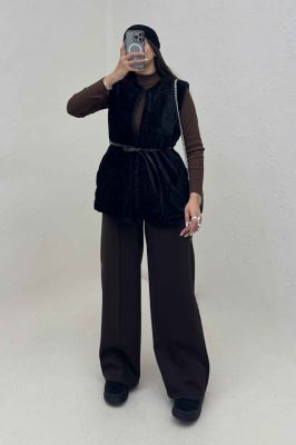 وست پوست کمربند چرم آستردار