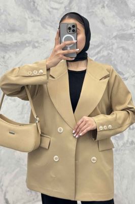 مانتو کتی یقه انگلیسی مازراتی سر آستین دکمه